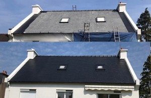 Photo réalisation - Couverture - Toiture - Rubben (RW rénovation) - Montoir-de-Bretagne (Les Ecarts) : Peinture toiture
