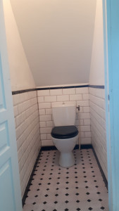 Photo de galerie - Wc carrelage  métro vintage 