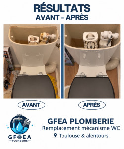 Photo de galerie - Remplacement mécanisme wc