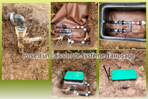 Photo de galerie - Pose d'un caisson d'arrosage automatique 