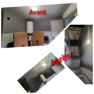 Photo de galerie - éléments mural avec porte grise