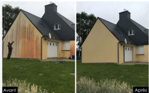 Photo de galerie - Nettoyage pignon toiture