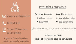 Photo de galerie - Les services de Jess carte de visite