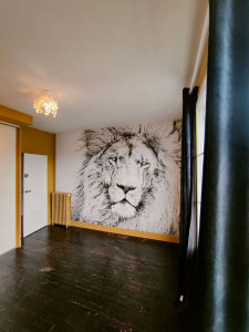 Photo de galerie -  papier peint lion panoramique 