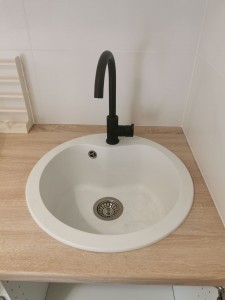 Photo de galerie - Pose de vasque + installation de robinet
