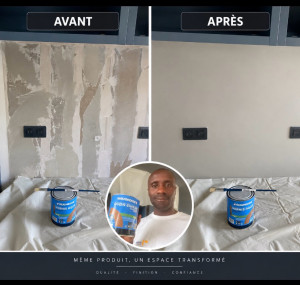 Photo de galerie - Détapissage + enduisage+peinture finition 