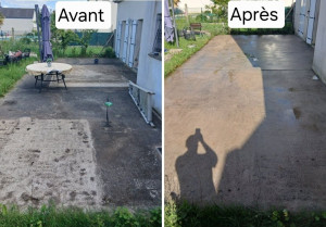 Photo de galerie - Nettoyage terrasse Avant/Après 