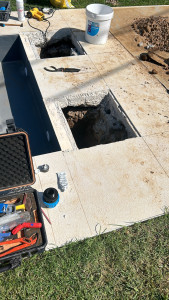 Photo de galerie - Réparation fuite d’eau sur canalisations enterrées sous dalle béton