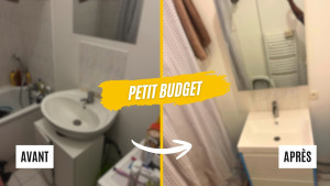 Photo de galerie - Changement du lavabo par un meuble vasque et miroir 