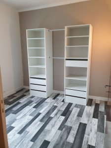 Photo de galerie - Pose de lino et montage d'un dressing 