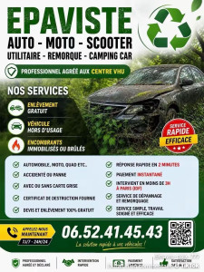 Photo de galerie - Epaviste débarrasse tout véhicule auto moto pour destruction avec certificat destruction fourni