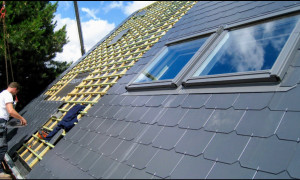 Photo de galerie - Changement de toiture en ardoisé plus velux