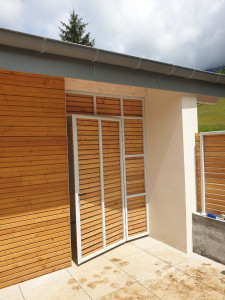 Photo de galerie - Porte acces terrasse acier bois