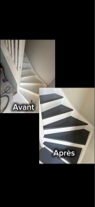 Photo de galerie - Escalier en rénovation avant après 