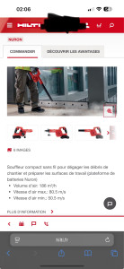 Photo de galerie - Souffleur de chantier / feuille / gonfleur / soufflette électrique HILTI NBL 4-22 sur plateforme de batterie HILTI Nuron 