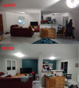 Photo de galerie - Peinture murs et plafond  dans séjour