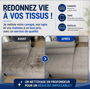 Photo de galerie - Je nettoie les canapés, les tapis, les matelas et les fauteuils.