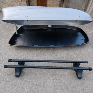 Photo de galerie -  location coffre de toit + barres thule – set complet