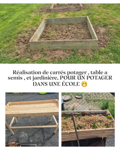 Photo de galerie - Carré potager , table a semis , jardinière 