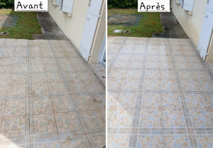 Photo de galerie - Nettoyage terrasse Avant/Après 