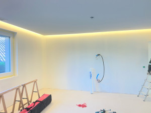 Photo de galerie - Création de niche en Placo avec installation électrique basse tension 