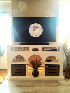 Photo de galerie - Meuble télé sur mesure en siporex 