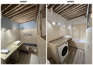 Photo de galerie - Rénovation salle de bain béton ciré