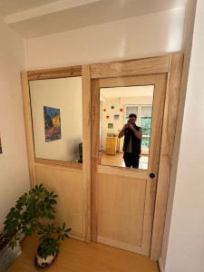 Photo de galerie - Porte coulissante encastrée en frêne massif!