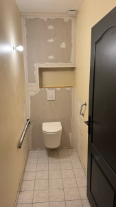 Photo de galerie - Pose d’un wc suspendu avec placo 