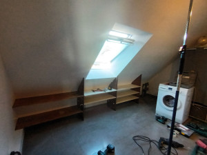 Photo de galerie - Aménagement rénovation agencement étagères portes coulissante sur mesure fait sur place 