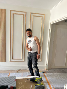 Photo de galerie - Pose moulure bois 
