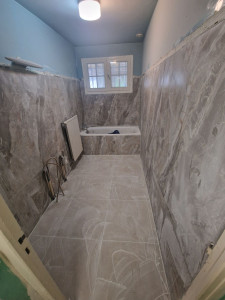 Photo de galerie - Pose de carrelage salle de bain 