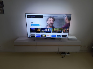 Photo de galerie - Installation meuble télé en hauteur