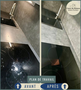 Photo de galerie - Réalisation avant-après d'un plan de travail.