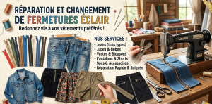 Photo de galerie - Changement de fermeture éclair, ourlets 