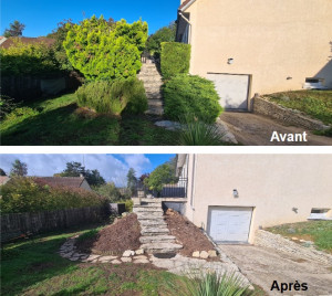 Photo de galerie - Après des travaux de jardinage, travaux de nettoyage des escaliers et terrasses