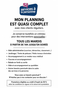 Photo de galerie - Prestations Ponctuelles pour vous aider dans votre quotidien