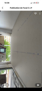 Photo de galerie - Faux plafond mise en place du Placo BA13 