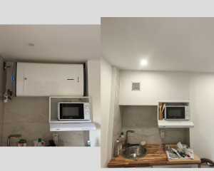 Photo de galerie - Création sur mesure d'un coffrage pour cacher chauffe-eau