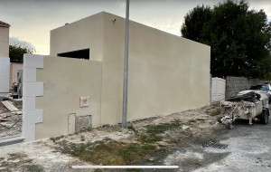 Photo de galerie - Création d’un garage et mur de cloture