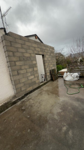 Photo de galerie - élévations d’un mur avec accès porte pour la pose d’une serre en appui 