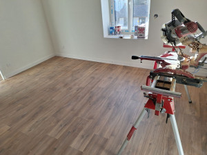 Photo de galerie - Pose parquet flottant avec plinthes et seuil de porte ? 