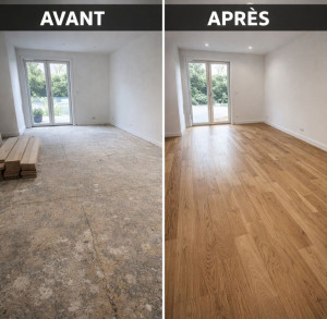 Photo de galerie - Pose de parquet - Revêtement de sol