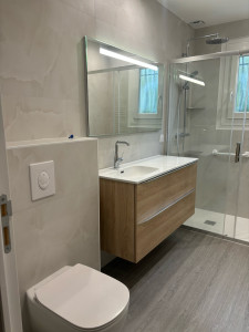 Photo de galerie - Création salle de bain complet avec douche et pose meuble plus finition test et mise en service