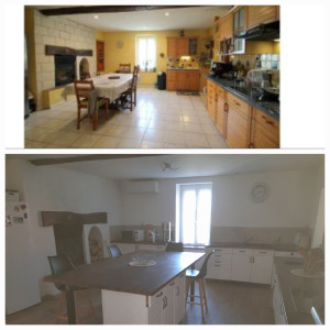 Photo de galerie - Avant en haut et après en bas ancienne cuisine relooké par mes soins