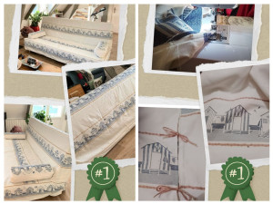 Photo de galerie - Ensemble de housse de canapé et ses deux coussins .
Réaliser de A à Z fait main.