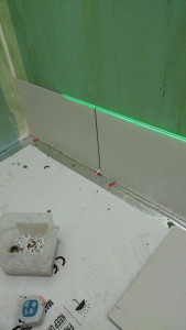 Photo de galerie - Fourniture et pose d'une salle de bain comprenant , receveur, paroie de douche, vasque, faïence , wc ...