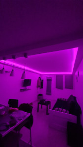 Photo de galerie - Contour de plafond en placo et pose de led
