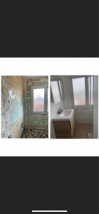 Photo de galerie - Pose de faïence, revêtement du sol, peinture et création d’une douche italienne 