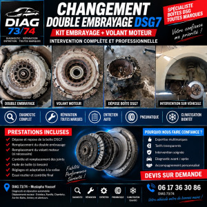 Photo de galerie - Remplacement double embrayage DSG7 + volant moteur, adaptation électronique et essai routier. Intervention complète DIAG 73/74.
